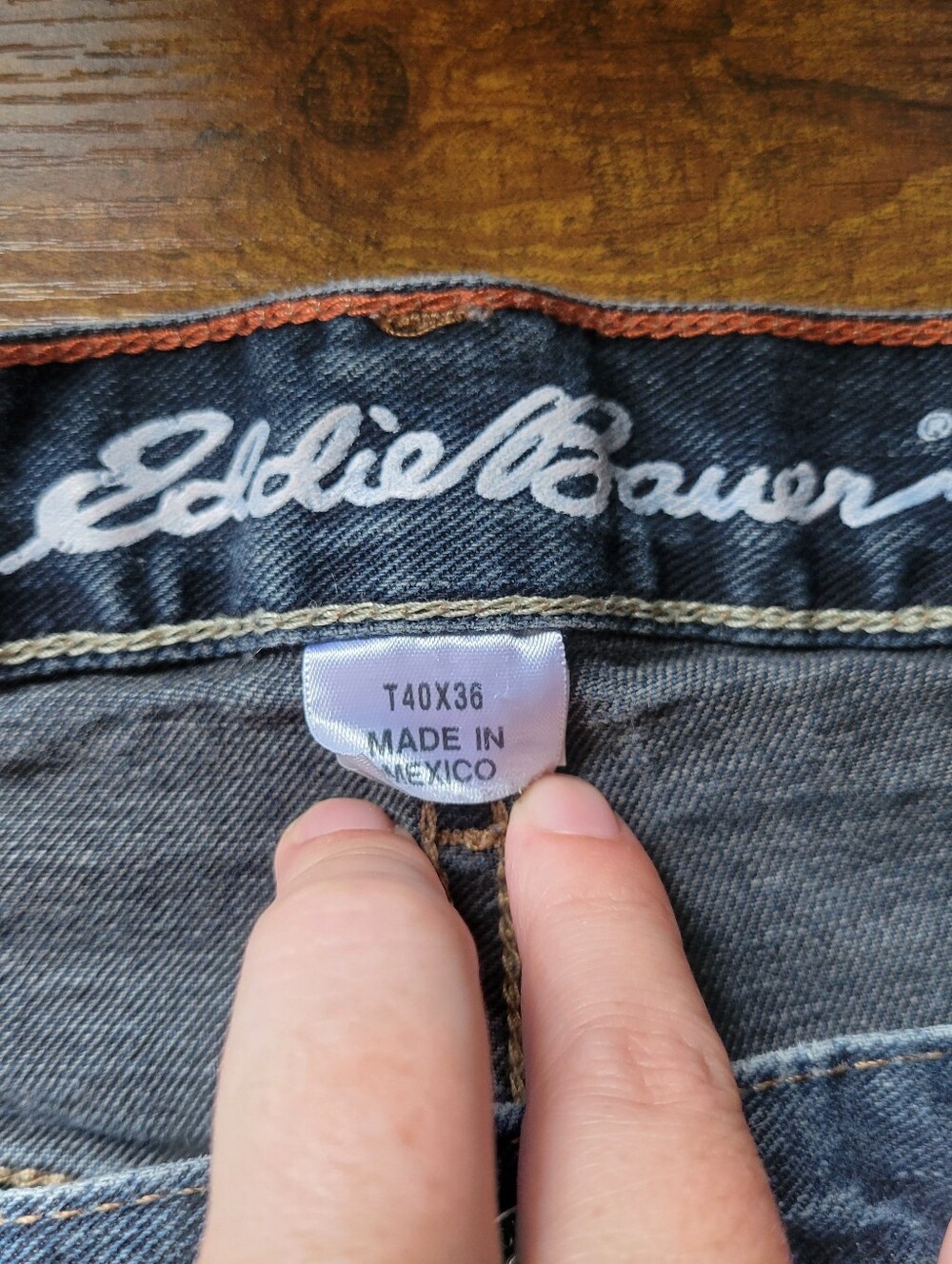 Eddie Bauer Denim Jeans Straight Fit Cotton Dark Wash Blue Men's 40x36 - Picture 5 of 7